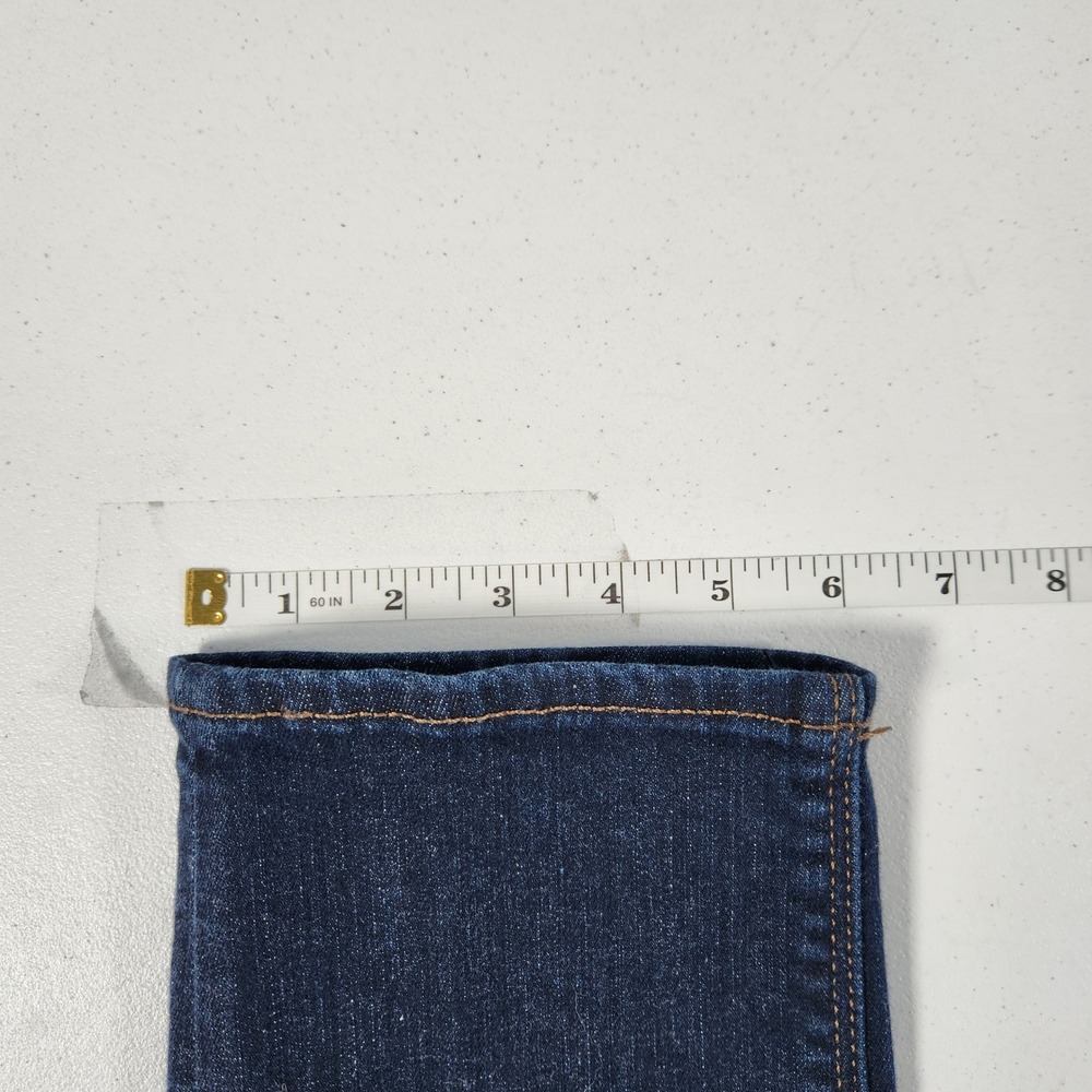 Express Super Skinny Mid Rise Distressed Jeans Dark Wash 10R Stretch Denim - Picture 6 of 10